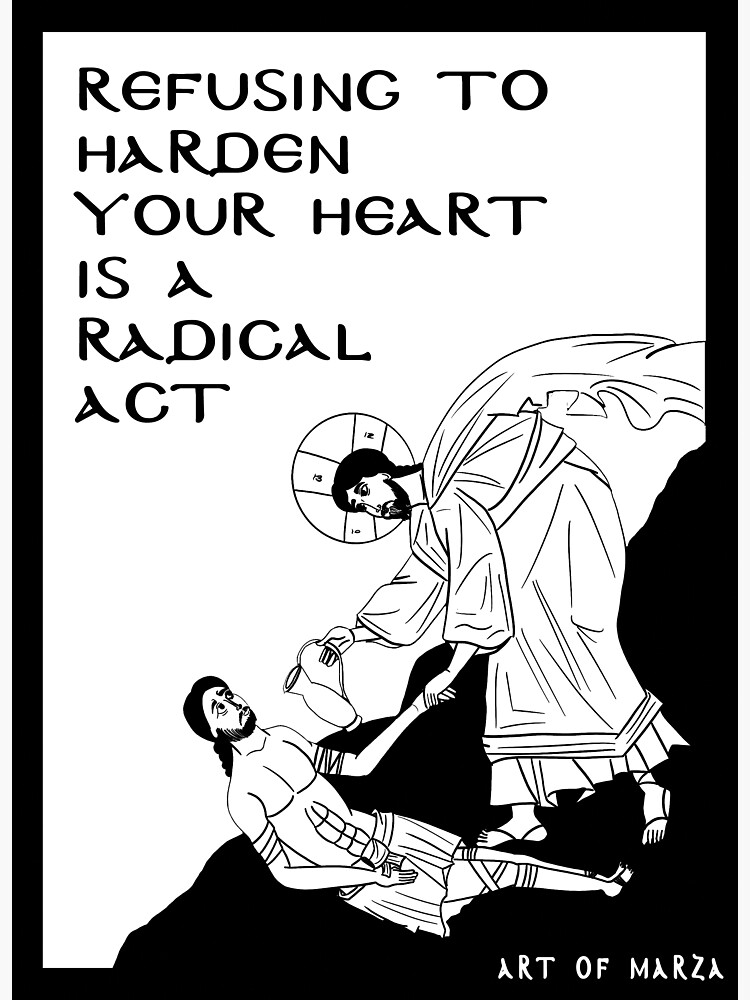 Thumbnail 3 of 3, Sticker, Refusing to Harden Your Heart (Good Samaritan) designed and sold by artofmarza.