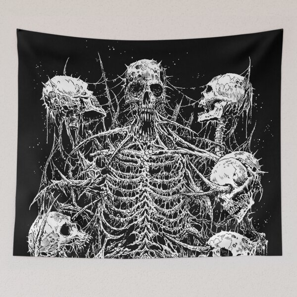 Item preview, Death Skeleton Master of Skulls black & white designed and sold by DRK7DSGN.