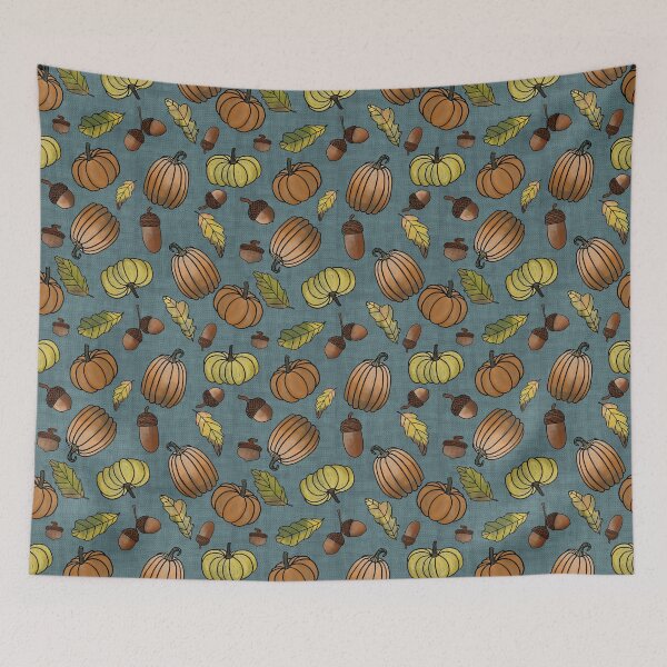 Item preview, Falling into fall, Blue Linen designed and sold by Jaima-OLoughlin.