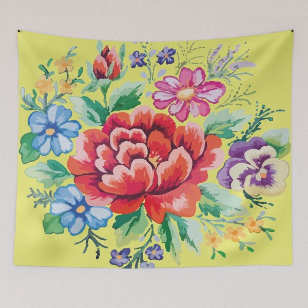 Item preview, Artistic elegant flower bouquet work of art flower arrangement yellow painting interior design designed and sold by Novel-ty.