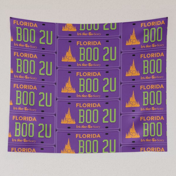 Item preview, Theme Park After Hours Halloween Party Anniversary License Plate designed and sold by flashoverstudio.