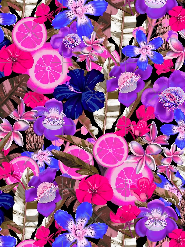 Flowers and Fruits Blue by anisg