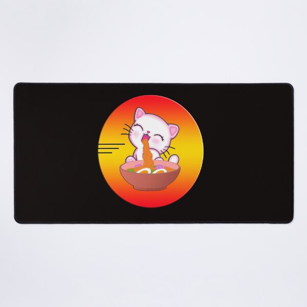 Item preview, Cute Cat eating Noodles Kawaii designed and sold by Angelle55.
