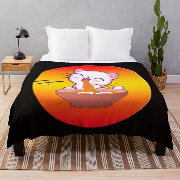 Item preview, Cute Cat eating Noodles Kawaii designed and sold by Angelle55.