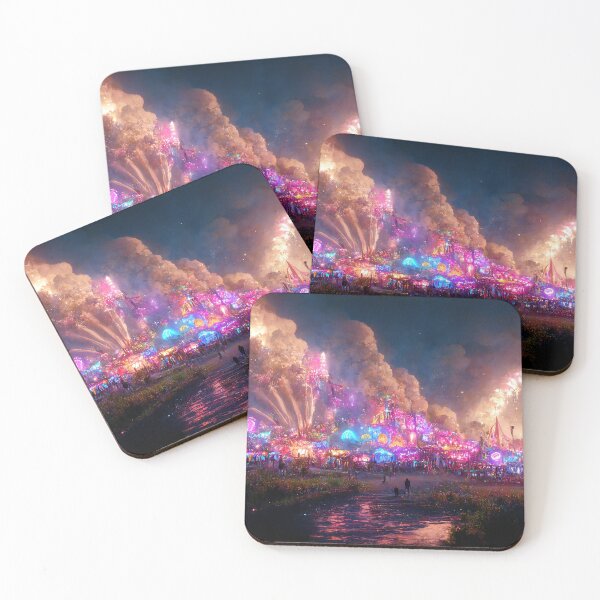 Item preview, An aquatic festival scene with beautiful colours and wild pyrotechnic fireworks and smoke designed and sold by DistilledFuture.