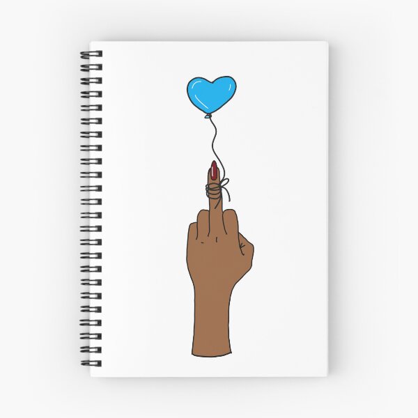 Item preview, Middle finger with blue heart balloon with tanned skin tone designed and sold by Haiii-Designs.