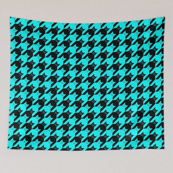Item preview, Catstooth Black and Blue Cat Houndstooth Pattern designed and sold by Julie Erin Designs.