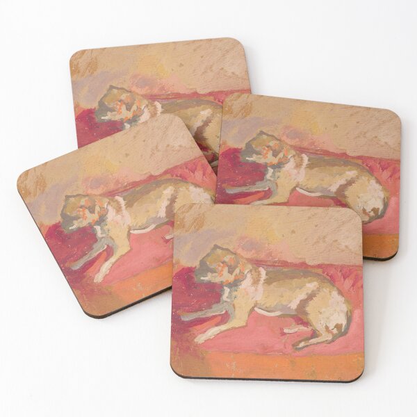 Item preview, Lying Dog by Zygmunt Waliszewski, 1914 designed and sold by Vintage Wall Art.