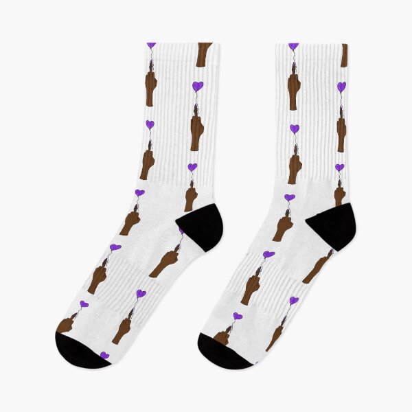 Item preview, Middle finger with purple heart balloon with darker skin tone designed and sold by Haiii-Designs.