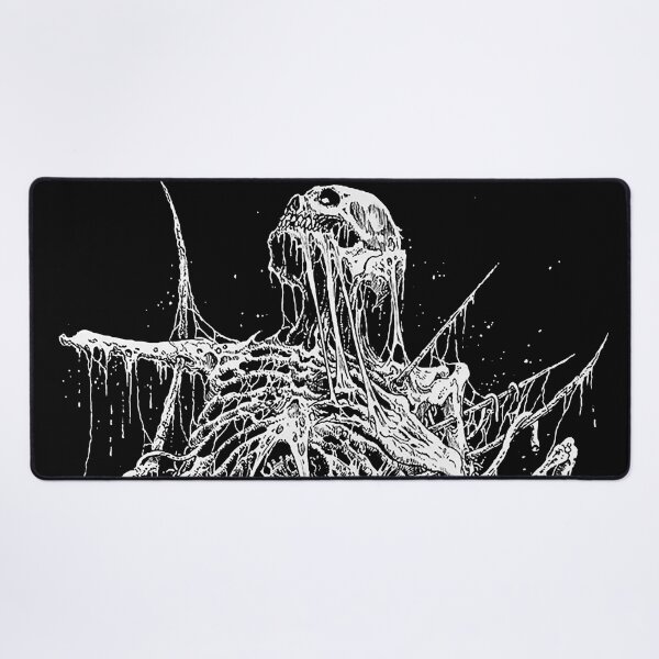 Item preview, Death Skeleton Monstrosity Skulls and Spiders black & white designed and sold by DRK7DSGN.