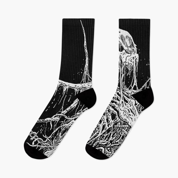 Item preview, Death Skeleton Monstrosity Skulls and Spiders black & white designed and sold by DRK7DSGN.