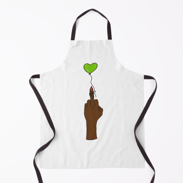 Item preview, Middle finger with green heart balloon with darker skin tone designed and sold by Haiii-Designs.