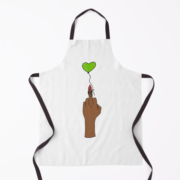 Item preview, Middle finger with green heart balloon with tanned skin tone designed and sold by Haiii-Designs.