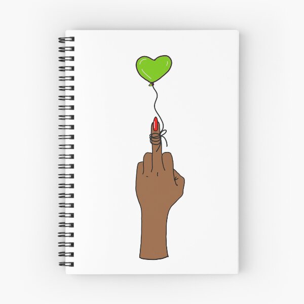 Item preview, Middle finger with green heart balloon with tanned skin tone designed and sold by Haiii-Designs.