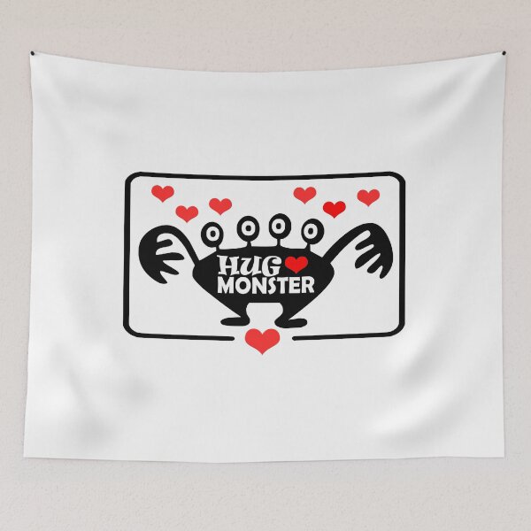 Item preview, Hug Monster / Monster Hug / Free Hugs (Red Heart Version) designed and sold by NameThatShirt.
