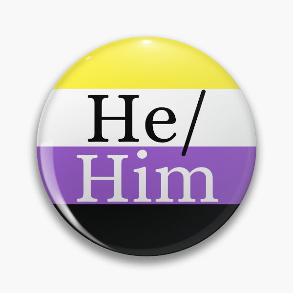 Item preview, He Him Pronombre no binario Identidad de género Enby designed and sold by prideXrainbow.