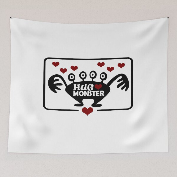 Item preview, Hug Monster / Monster Hug / Free Hugs (Maroon Heart Version) designed and sold by NameThatShirt.