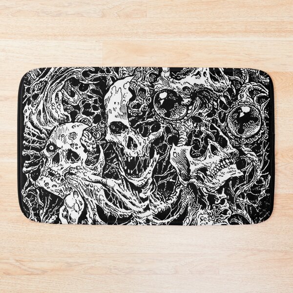 Item preview, Death Skeleton Horrendous Mass of Skulls black & white designed and sold by DRK7DSGN.