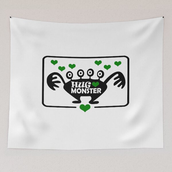 Item preview, Hug Monster / Monster Hug / Free Hugs (Green Heart Version) designed and sold by NameThatShirt.