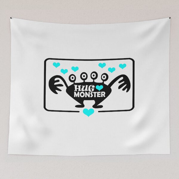 Item preview, Hug Monster / Monster Hug / Free Hugs (Aqua Heart Version) designed and sold by NameThatShirt.