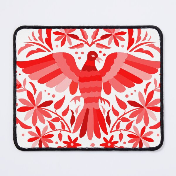 Item preview, Flying Bird - Mexican Otomí Stamp Design in Red Shades by Akbaly designed and sold by Akbaly.
