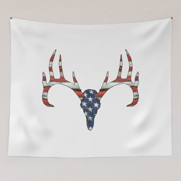 Item preview, USA American Deer Skull flag stars and stripes  designed and sold by Michael Garber.