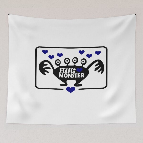 Item preview, Hug Monster / Monster Hug / Free Hugs (Navy Heart Version) designed and sold by NameThatShirt.