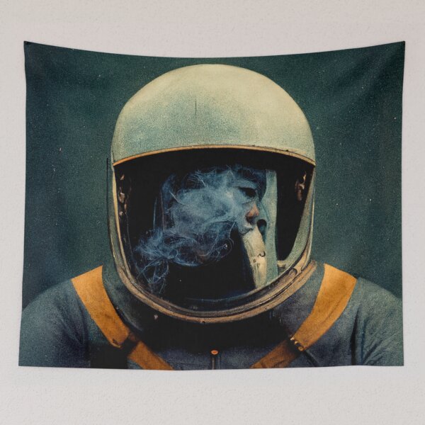 Item preview, Retro Astronaut Blowing Smoke designed and sold by The Oracle of Surrealism Sublime Consciousness.