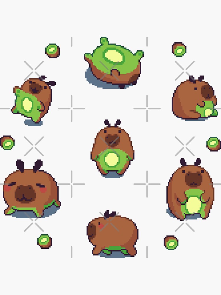 Smol Pixel Capybara Sticker for Sale by TofuPixel