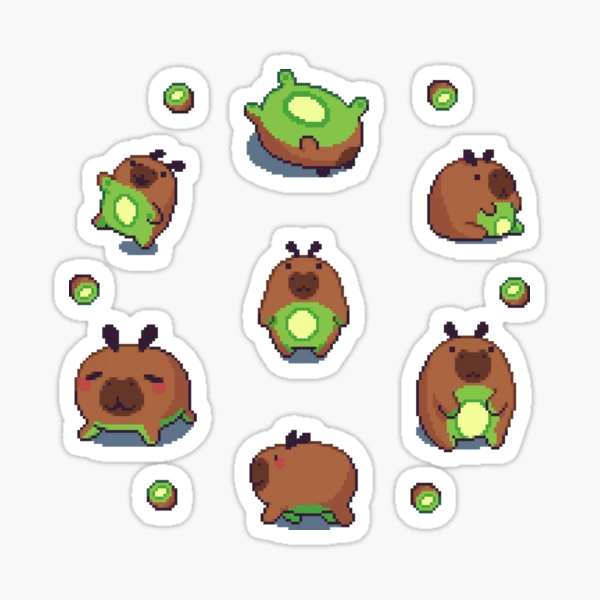 Smol Pixel Capybara Sticker for Sale by TofuPixel