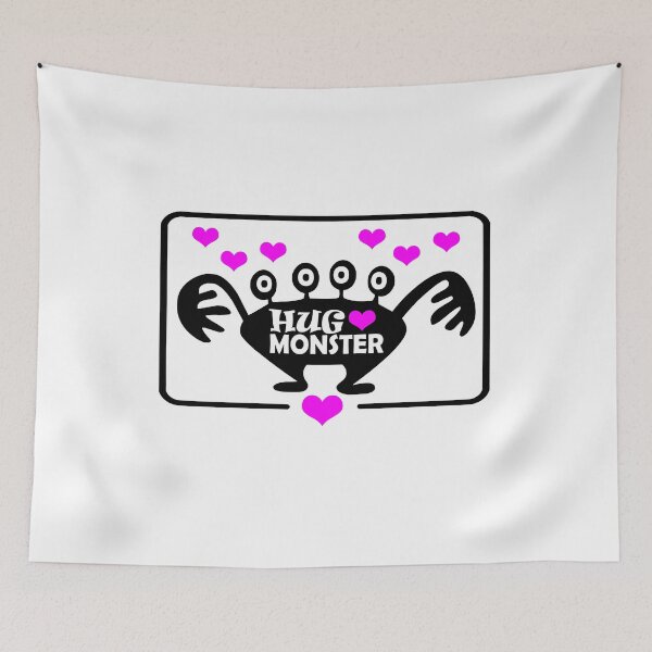 Item preview, Hug Monster / Monster Hug / Free Hugs (Fuchsia Heart Version) designed and sold by NameThatShirt.