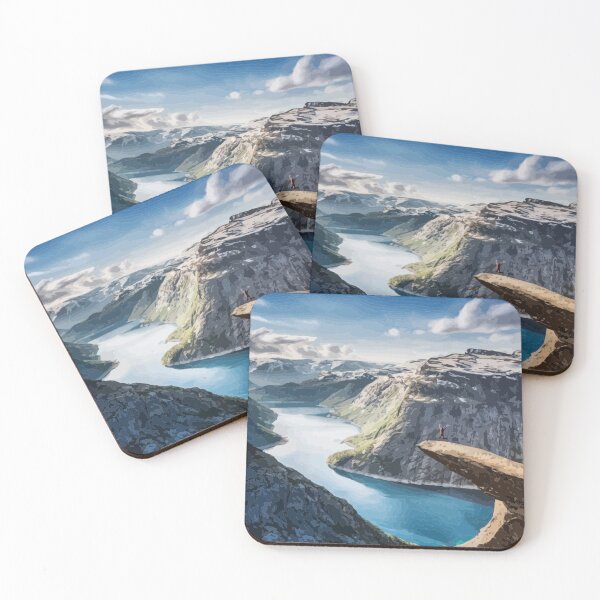 Item preview, Trolltunga Norway Fjord Painting designed and sold by Positive Lad.