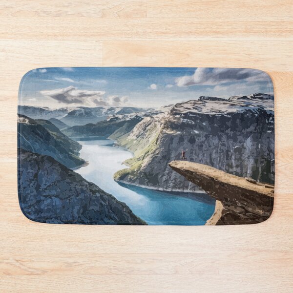 Item preview, Trolltunga Norway Fjord Painting designed and sold by Positive Lad.