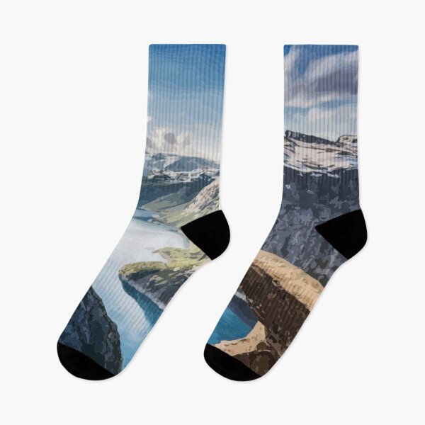 Item preview, Trolltunga Norway Fjord Painting designed and sold by Positive Lad.