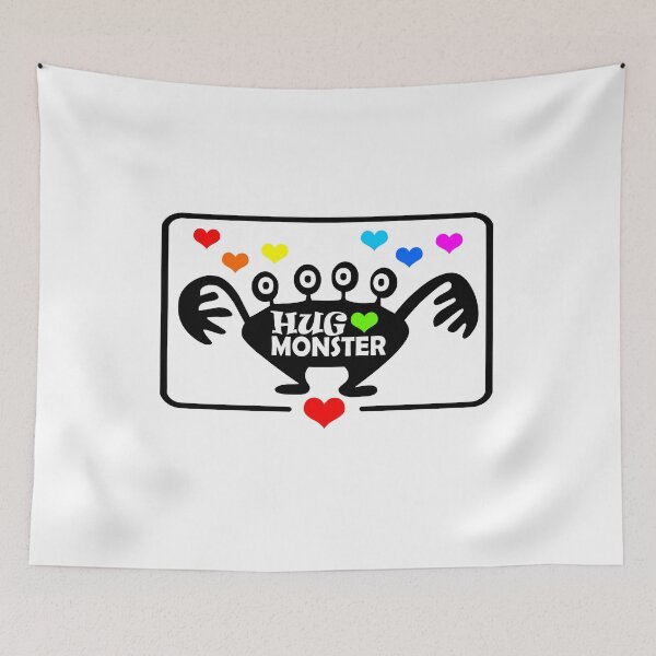 Item preview, Hug Monster / Monster Hug / Free Hugs (Rainbow Heart Version) designed and sold by NameThatShirt.