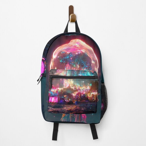 Item preview, Boom Town a Psychedelic Jellyfish of Protection Wards Over a Futuristic Music Festival designed and sold by DistilledFuture.