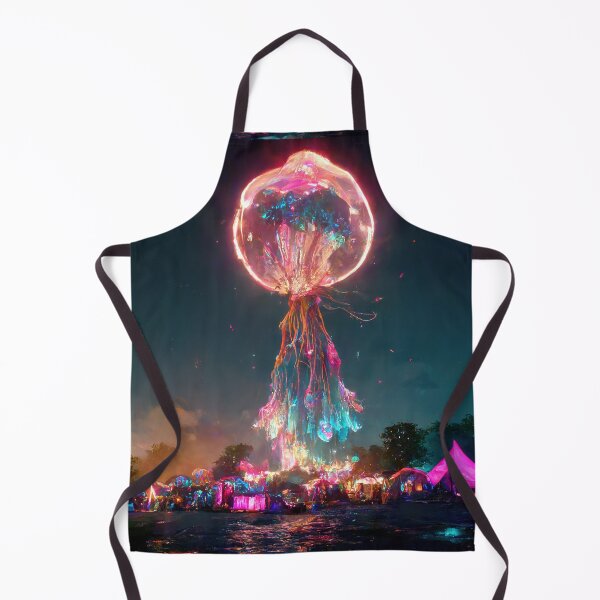 Item preview, Boom Town a Psychedelic Jellyfish of Protection Wards Over a Futuristic Music Festival designed and sold by DistilledFuture.