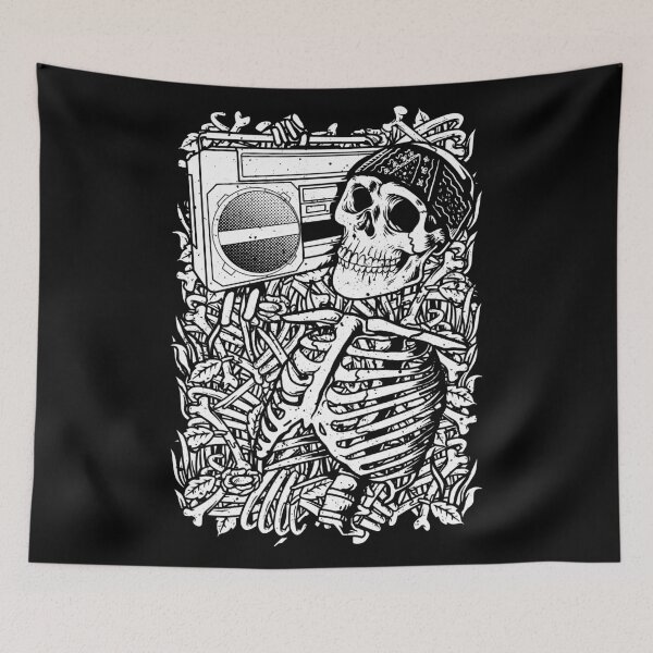 Item preview, Boombox Skull designed and sold by Quilimo Studio.