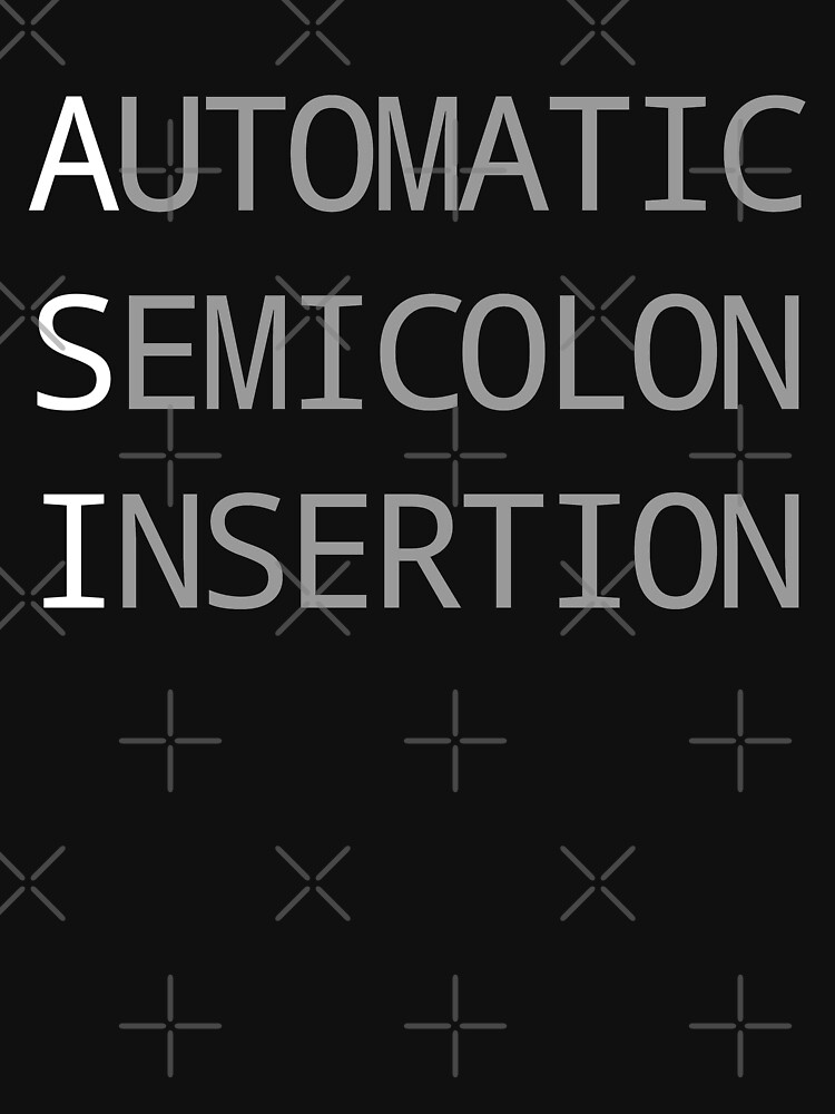 ASI Automatic Semicolon Insertion - Light Text Webdev Design by geeksta