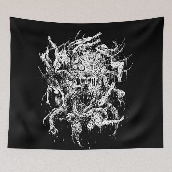 Item preview, Death Skeleton Dead Body Teared Apart Skulls black & white designed and sold by DRK7DSGN.