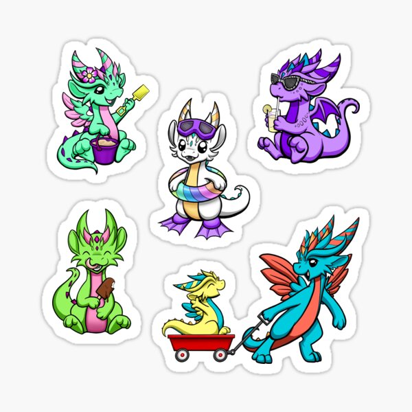 Mama and Baby Fantasy Stickers Sticker for Sale by Dragons and Beasties