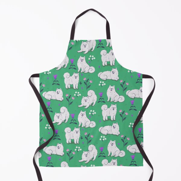 Item preview, Samoyed dogs on a green meadow designed and sold by burbura.