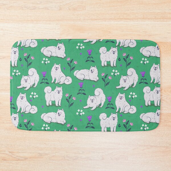 Item preview, Samoyed dogs on a green meadow designed and sold by burbura.