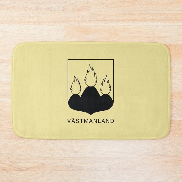 Item preview, Fire Mountain, the Coat of Arms of Västmanland, Sweden, Black Print (Svenska Landskap) designed and sold by Landskapsbutiken .com.