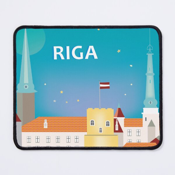 Item preview, Riga, Latvia - Skyline Illustration by Loose Petals designed and sold by LoosePetals.