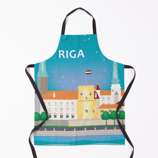 Item preview, Riga, Latvia - Skyline Illustration by Loose Petals designed and sold by LoosePetals.