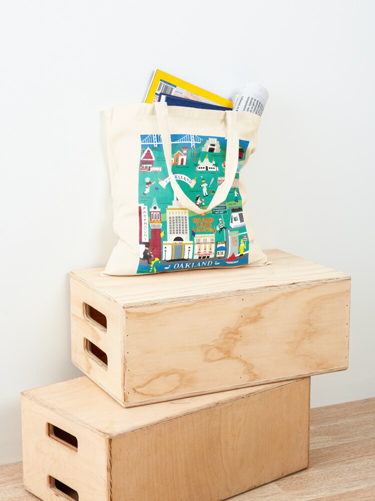Alternate view of Oakland, California - Collage Illustration by Loose Petals Tote Bag