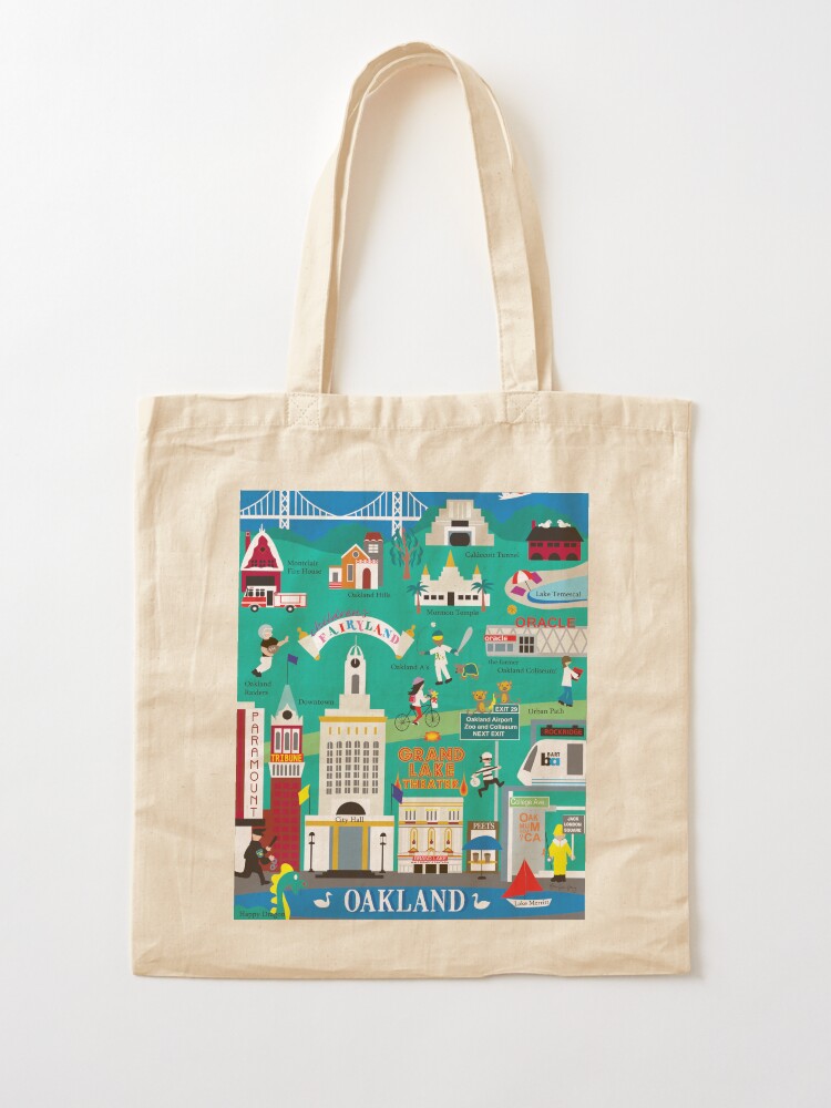 Alternate view of Oakland, California - Collage Illustration by Loose Petals Tote Bag