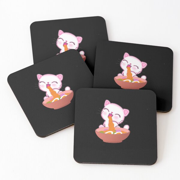 Item preview, Cute Cat eating Noodles designed and sold by Angelle55.