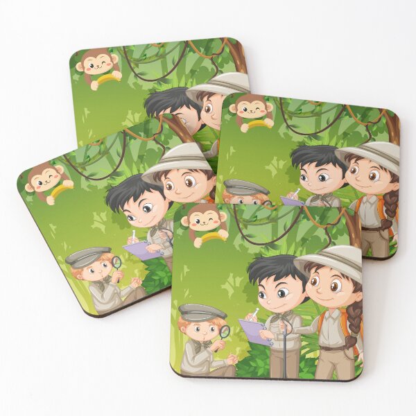 Item preview, Kid student explorers jungle studying teamwork classroom school art poster designed and sold by Crafting-Cinema.